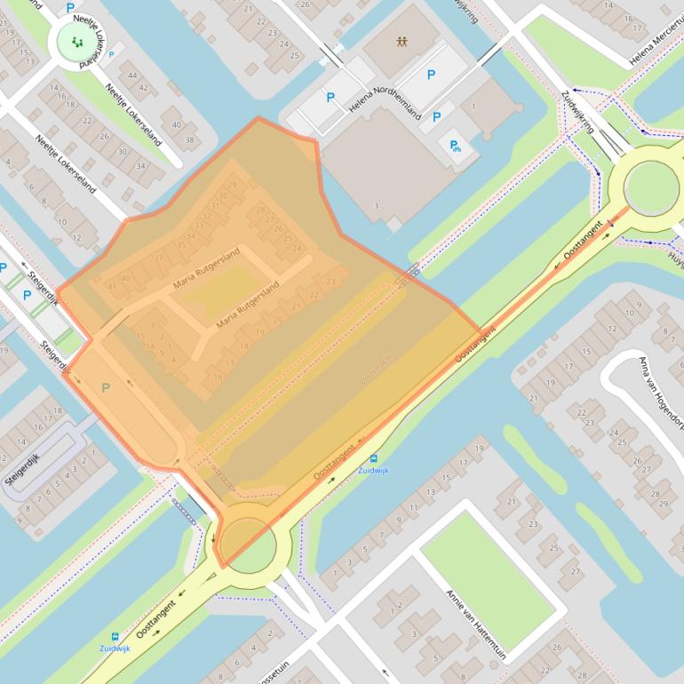 Kaart van postcodegebied 1705MA.