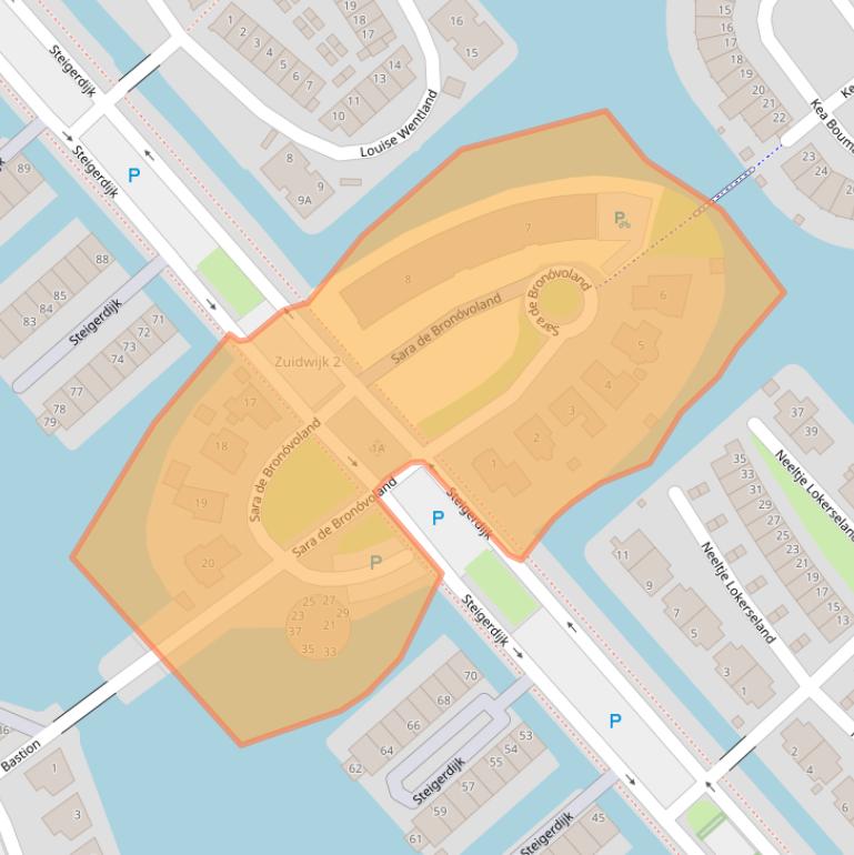 Kaart van postcodegebied 1705MD.