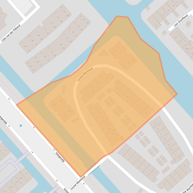 Kaart van postcodegebied 1705MG.