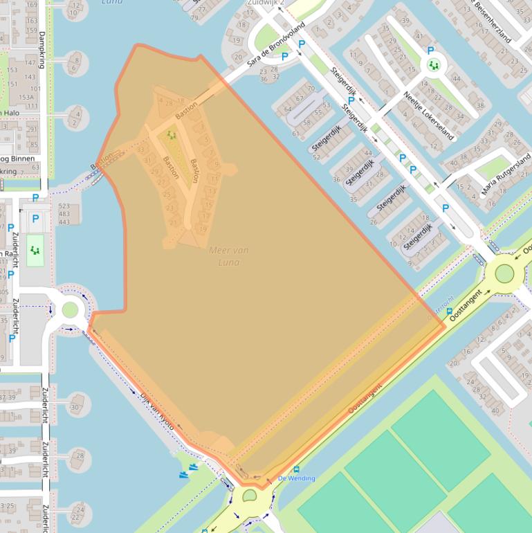 Kaart van postcodegebied 1705MS.