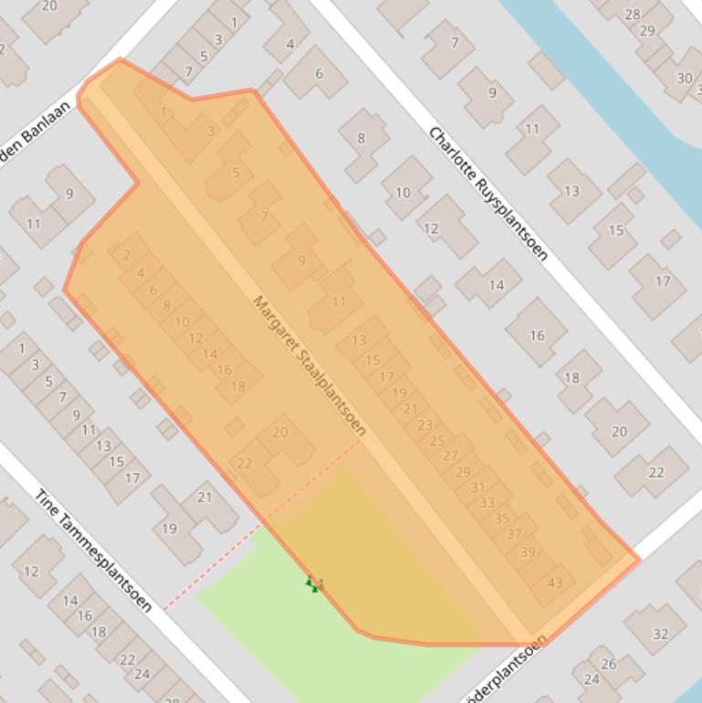 Kaart van postcodegebied 1705NC.