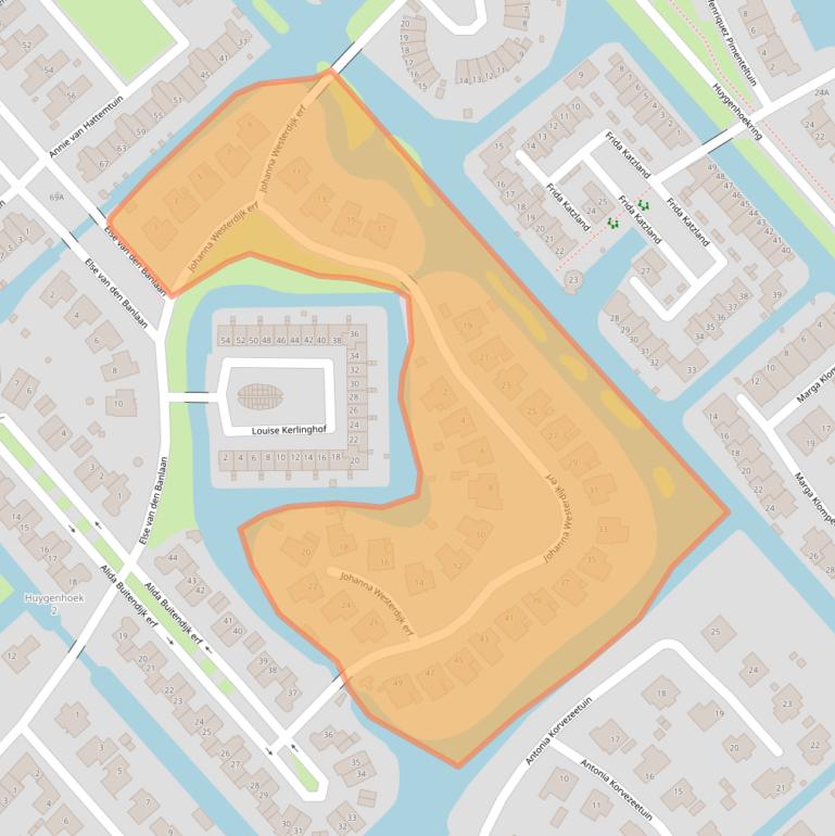 Kaart van postcodegebied 1705NK.