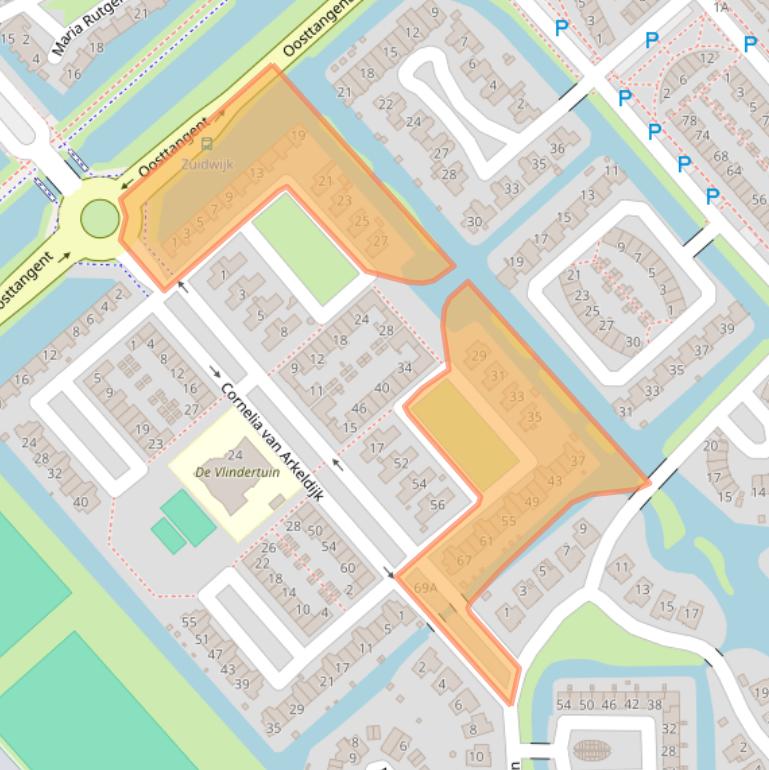 Kaart van postcodegebied 1705NL.