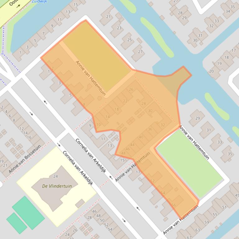 Kaart van postcodegebied 1705NM.