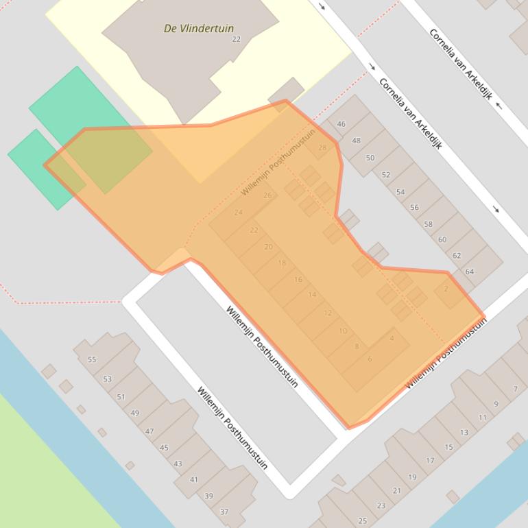 Kaart van postcodegebied 1705NT.