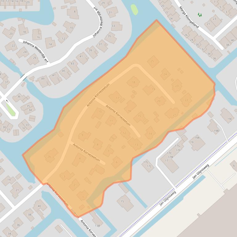 Kaart van postcodegebied 1705NV.