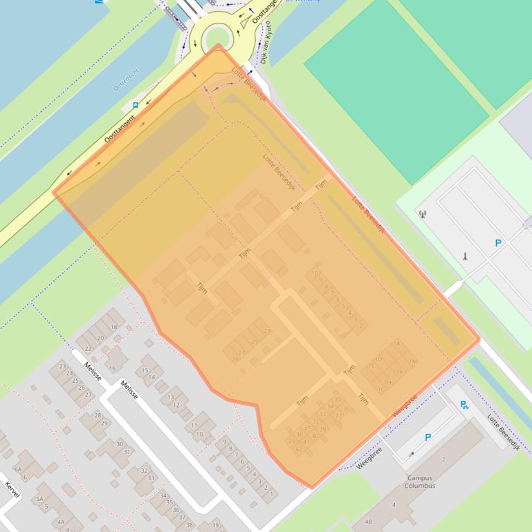 Kaart van postcodegebied 1705RB.