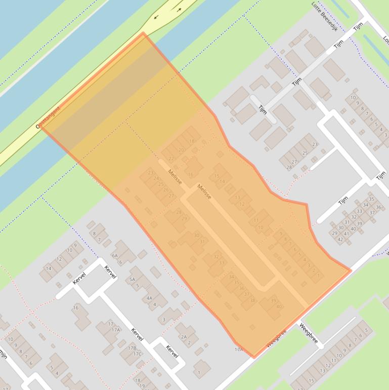 Kaart van postcodegebied 1705RC.