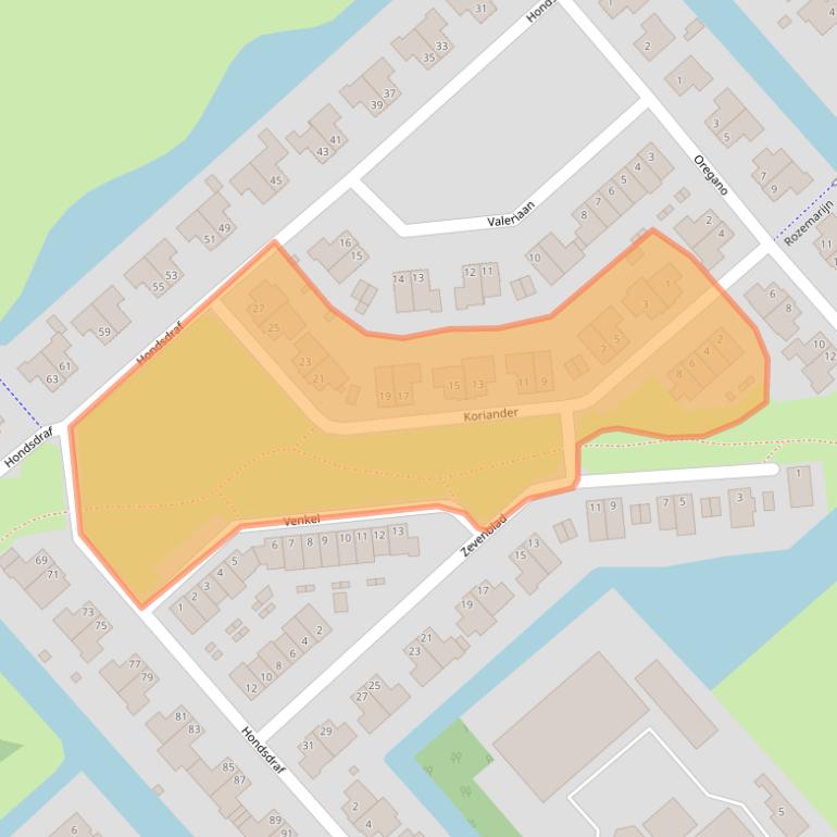 Kaart van postcodegebied 1705RJ.