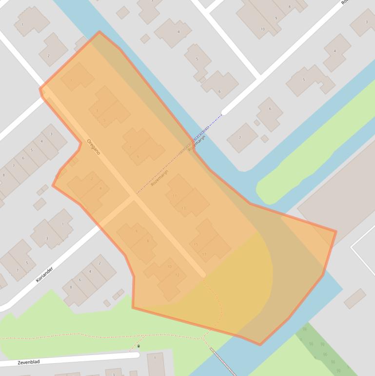 Kaart van postcodegebied 1705RM.