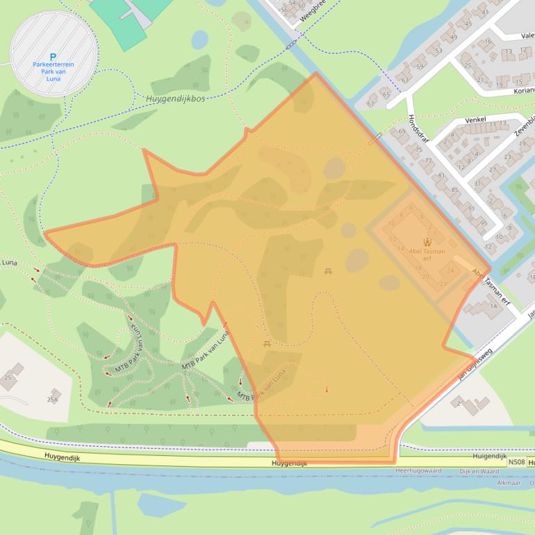 Kaart van postcodegebied 1705RN.