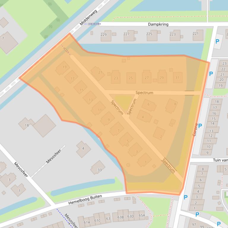 Kaart van postcodegebied 1705TJ.
