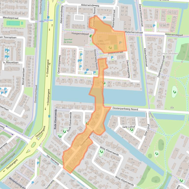 Kaart van postcodegebied 1706AA.