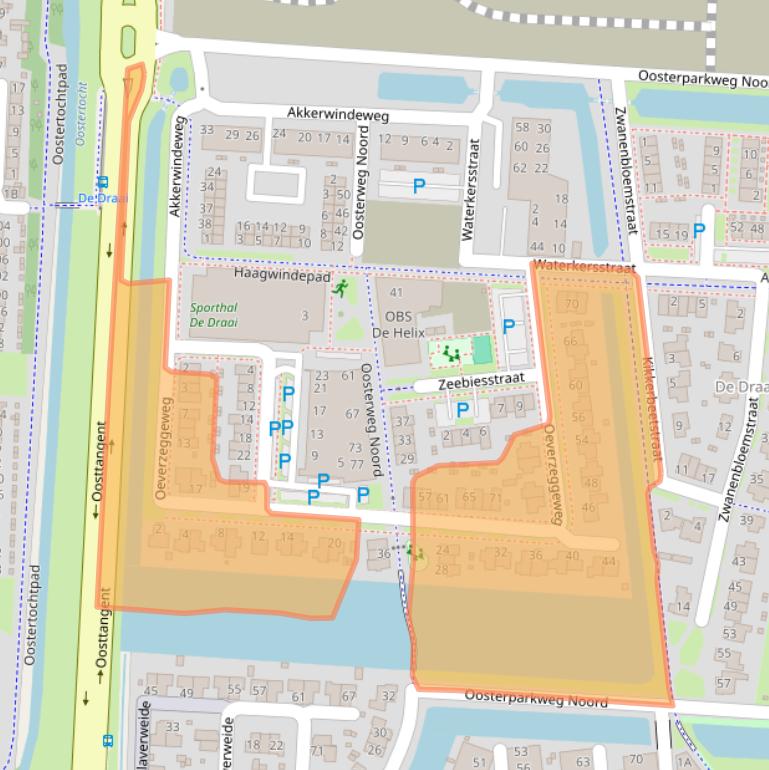 Kaart van postcodegebied 1706AH.