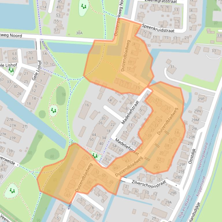 Kaart van postcodegebied 1706AP.