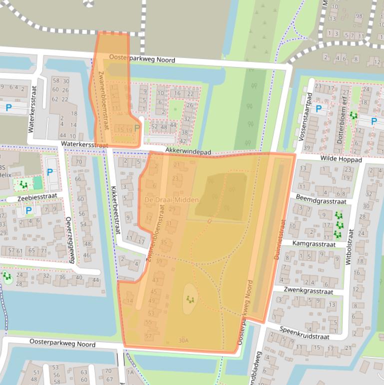 Kaart van postcodegebied 1706AT.