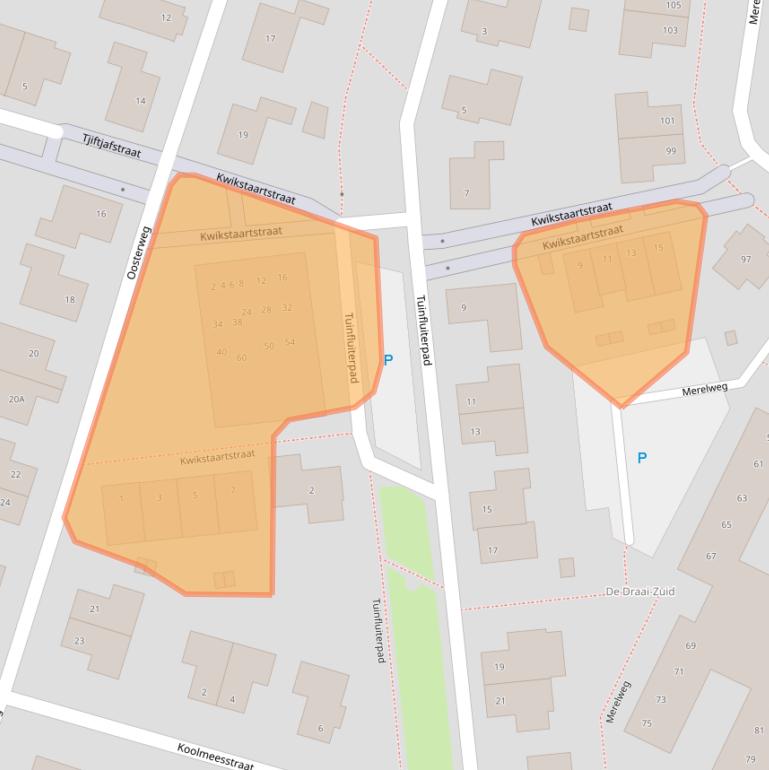 Kaart van postcodegebied 1706BD.