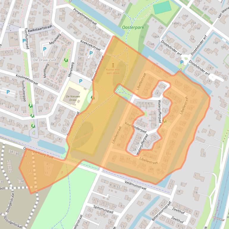 Kaart van postcodegebied 1706BV.