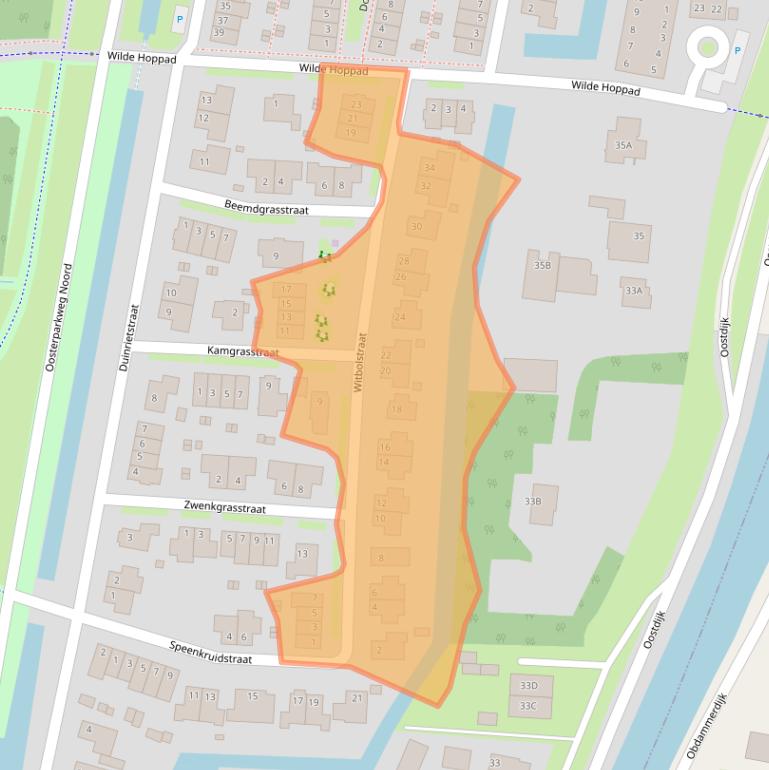 Kaart van postcodegebied 1706CB.