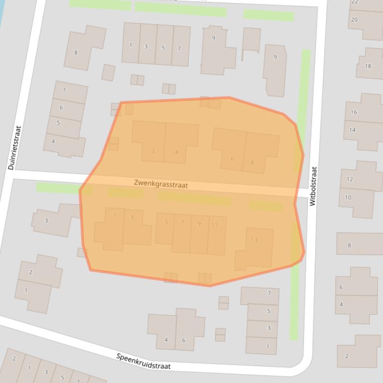 Kaart van postcodegebied 1706CC.