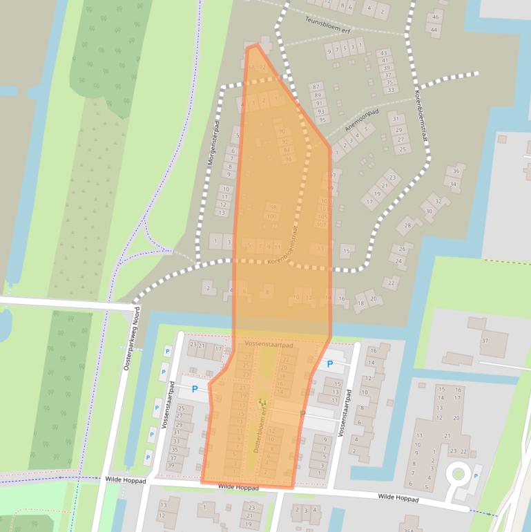 Kaart van postcodegebied 1706CH.
