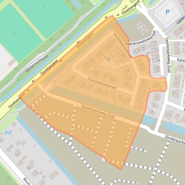 Kaart van postcodegebied 1706EA.