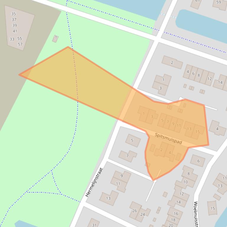 Kaart van postcodegebied 1706KC.