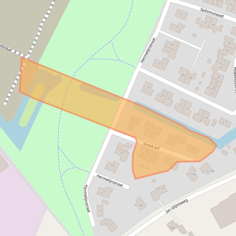 Kaart van postcodegebied 1706KE.