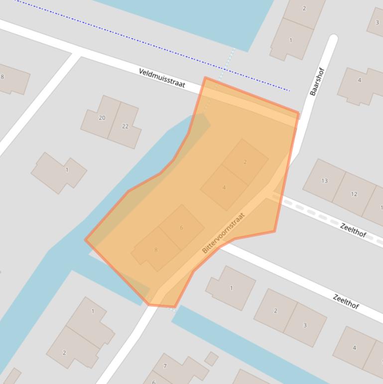 Kaart van postcodegebied 1706KH.