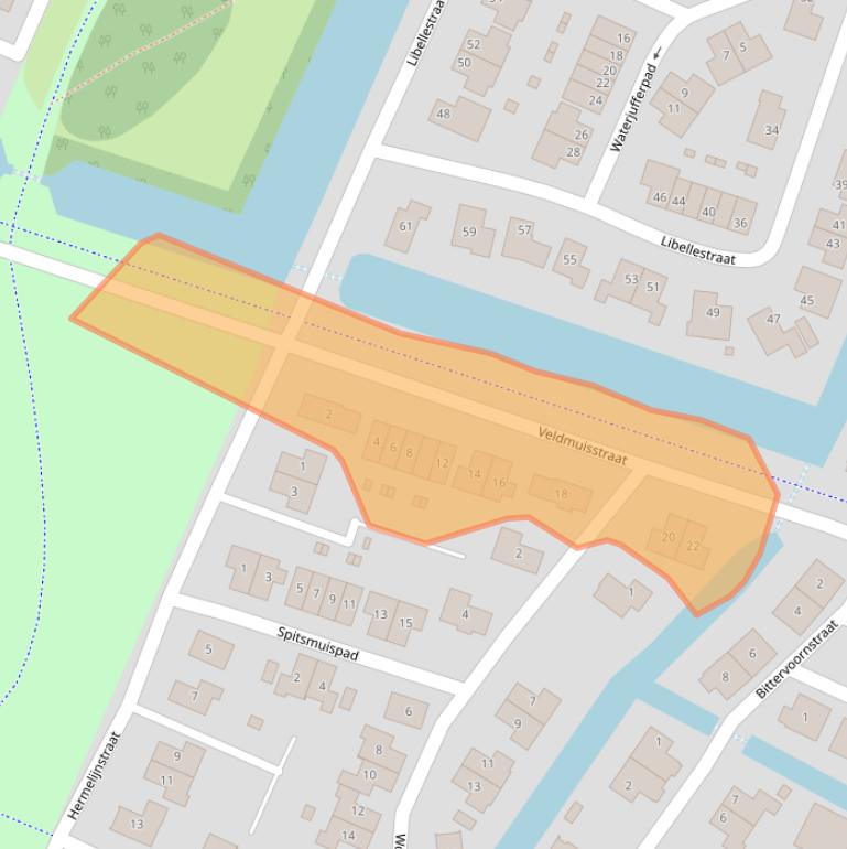 Kaart van postcodegebied 1706KK.
