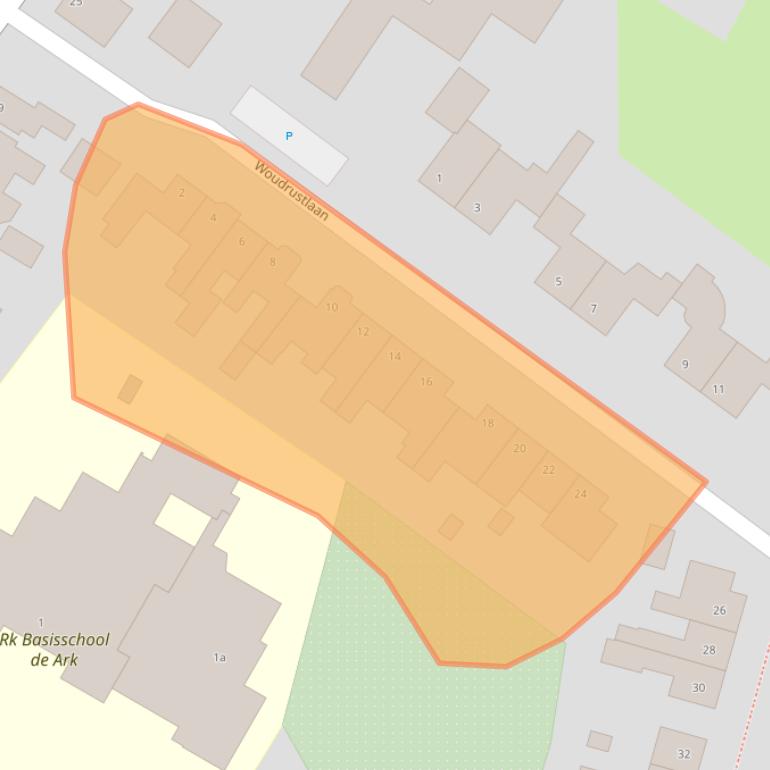 Kaart van postcodegebied 1711KB.