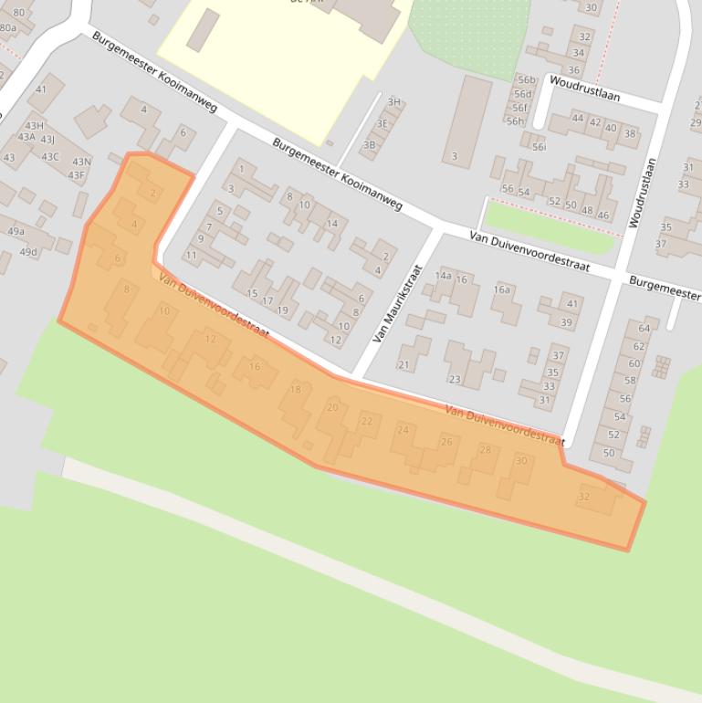 Kaart van postcodegebied 1711KE.