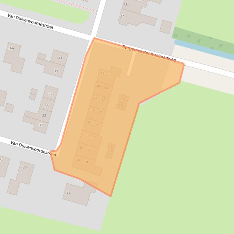 Kaart van postcodegebied 1711KG.