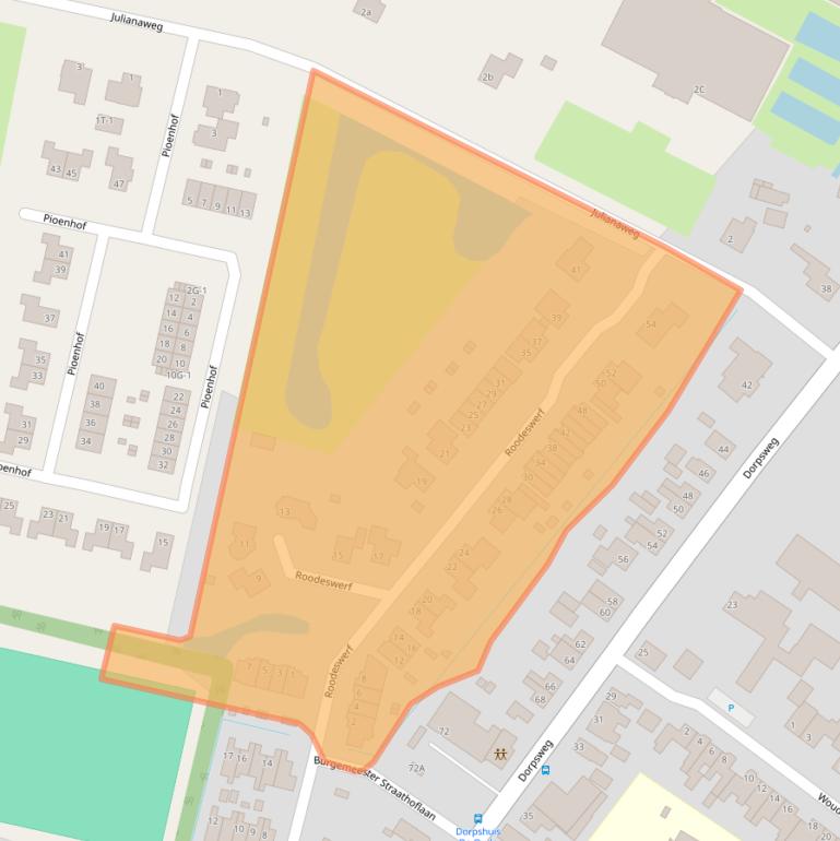 Kaart van postcodegebied 1711KM.