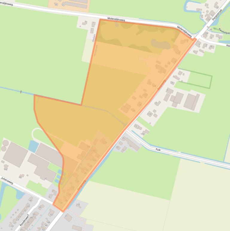 Kaart van postcodegebied 1711RJ.