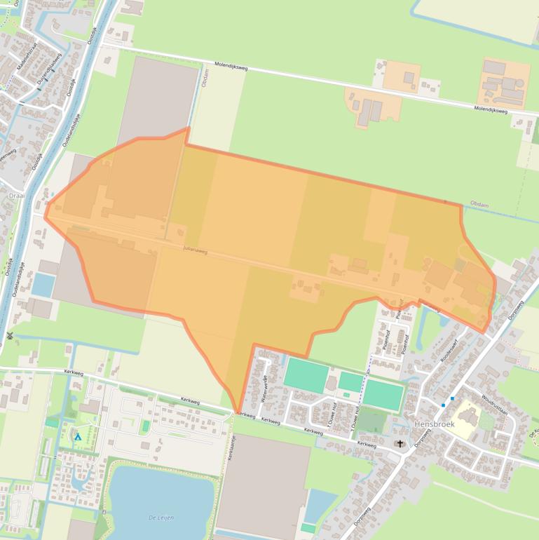 Kaart van postcodegebied 1711RP.