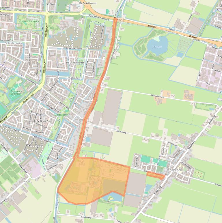 Kaart van postcodegebied 1711RR.
