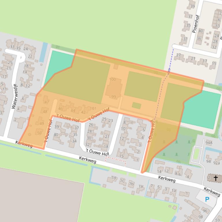 Kaart van postcodegebied 1711RW.