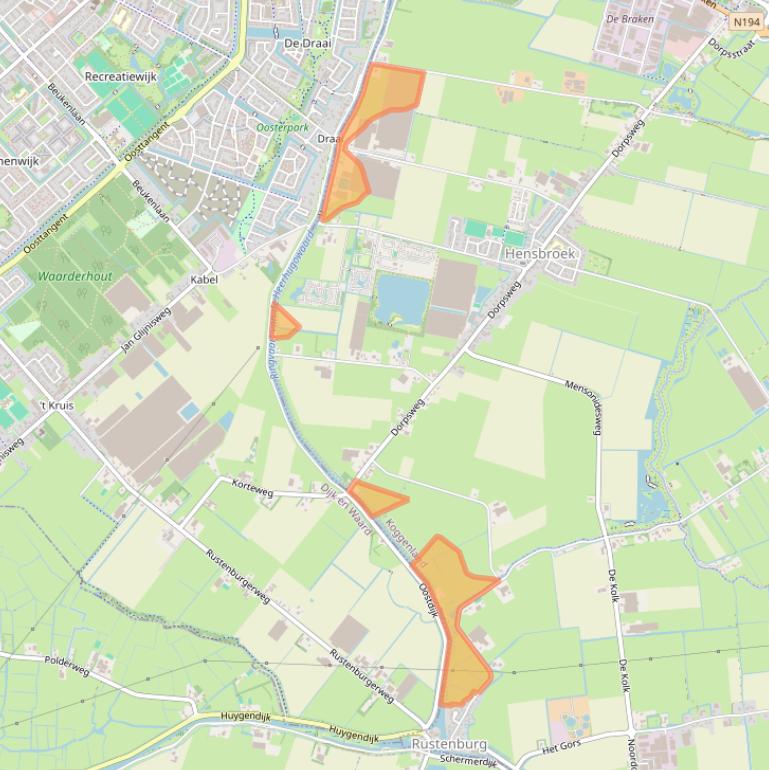 Kaart van postcodegebied 1711SB.