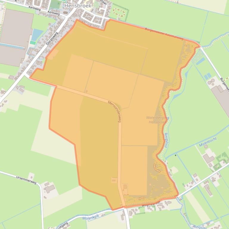 Kaart van postcodegebied 1711SE.