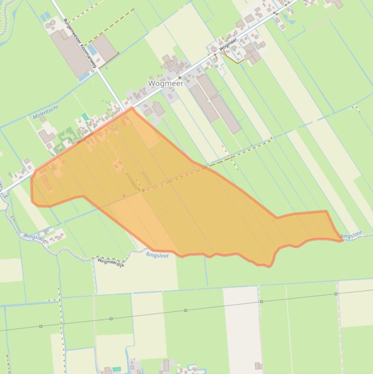 Kaart van postcodegebied 1711SP.