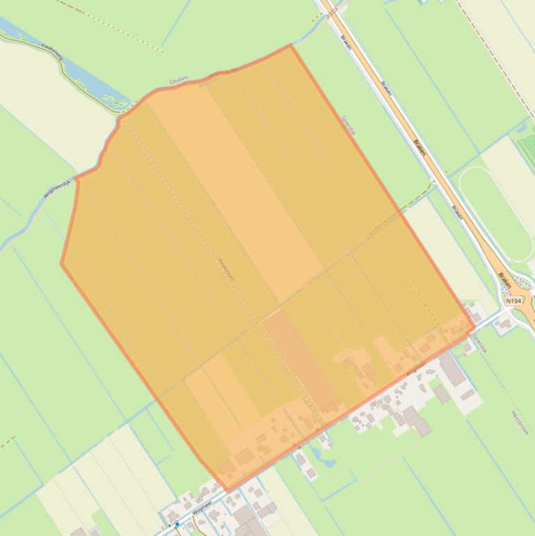 Kaart van postcodegebied 1711SX.