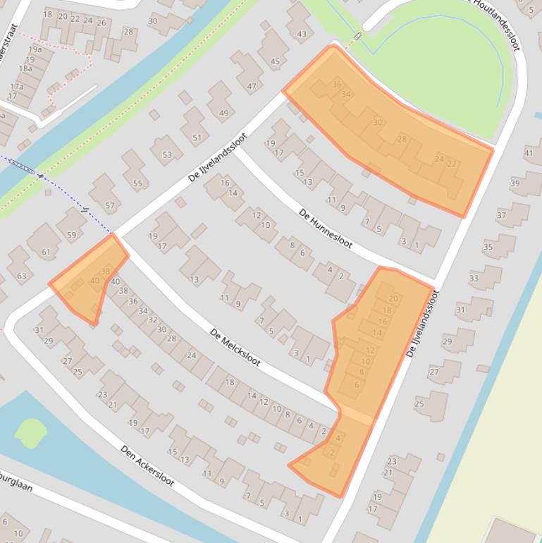 Kaart van postcodegebied 1713BB.