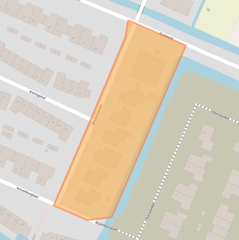 Kaart van postcodegebied 1713BL.