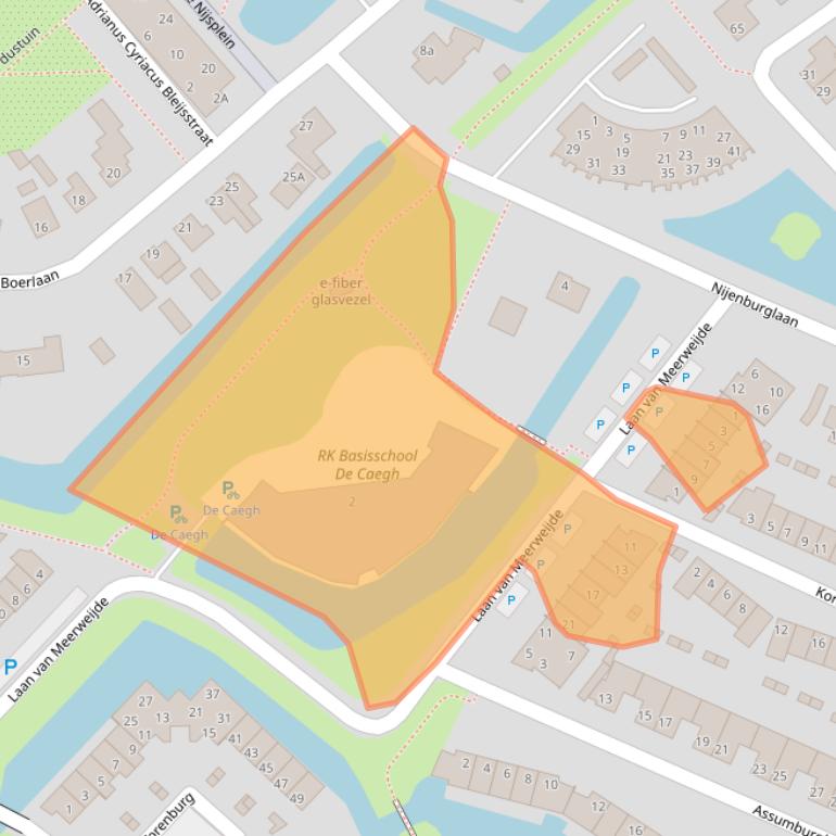 Kaart van postcodegebied 1713BM.