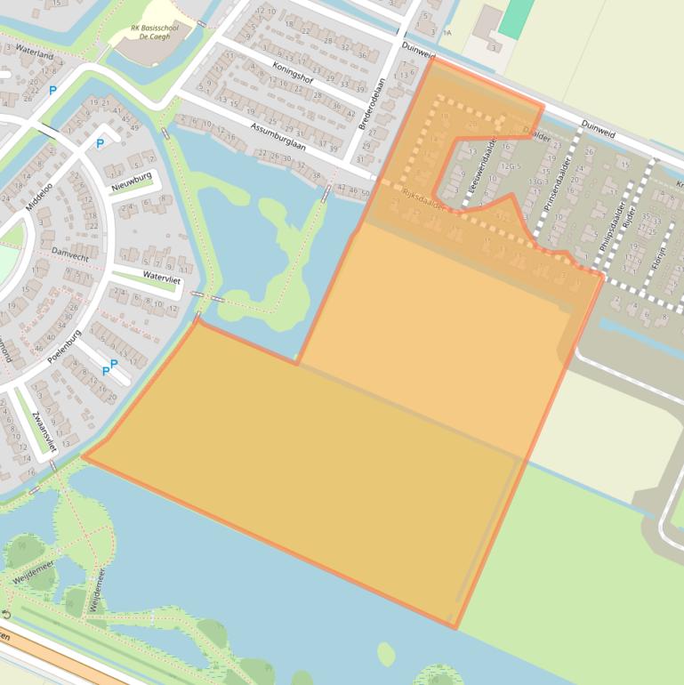 Kaart van postcodegebied 1713EC.