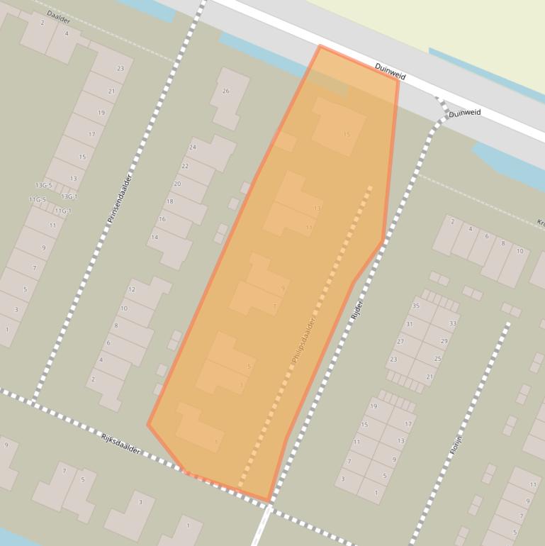 Kaart van postcodegebied 1713EE.