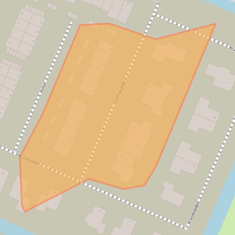 Kaart van postcodegebied 1713EL.