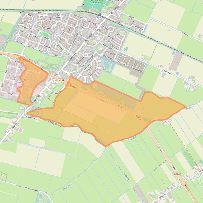 Kaart van postcodegebied 1713GC.