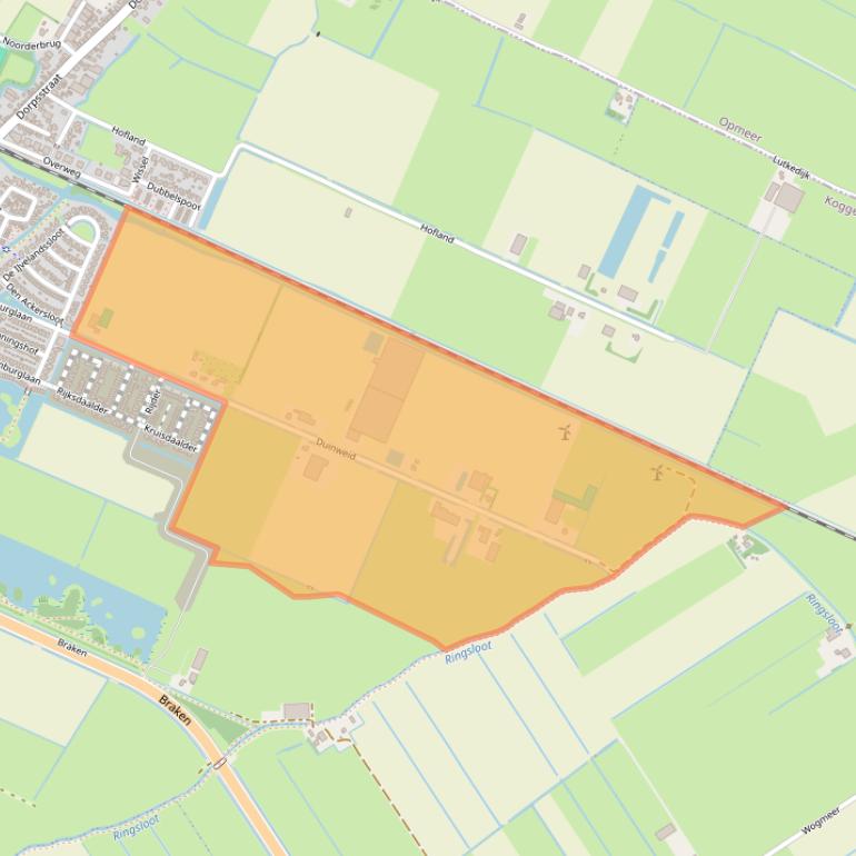 Kaart van postcodegebied 1713GE.
